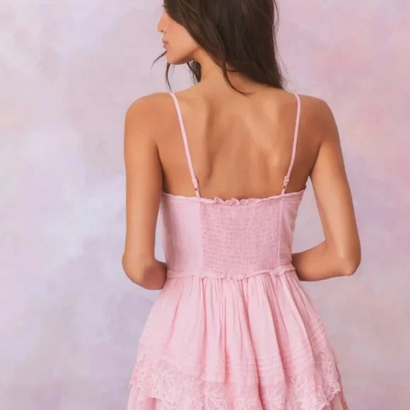 LoveShackFancy 'Nerida' Mini Dress in Pink (NWT) - Picture 12 of 13